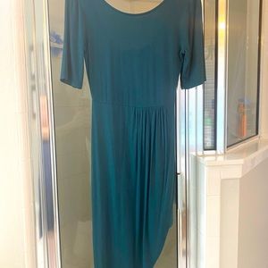 Asymmetrical wide neck dress